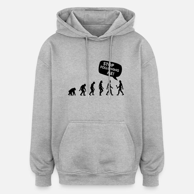 L évolution d'un harceleur - Sweat à capuche oversize unisexe - gris chiné