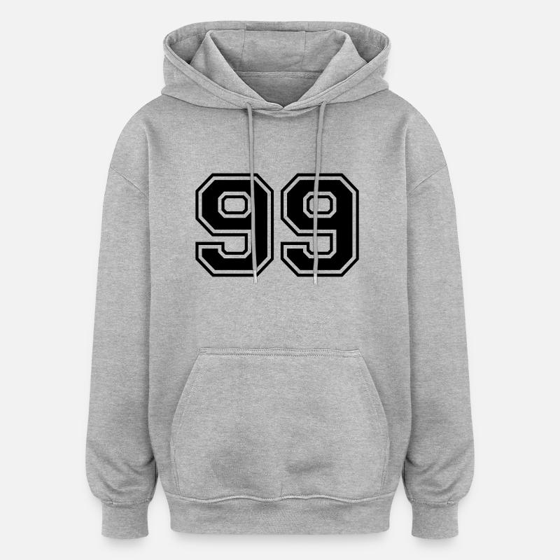 99 - Oversized Unisex Hoodie - Grau meliert
