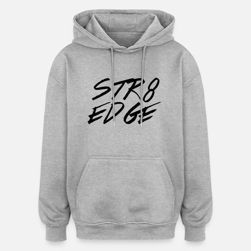 str8edge - Oversized Unisex Hoodie - Grau meliert