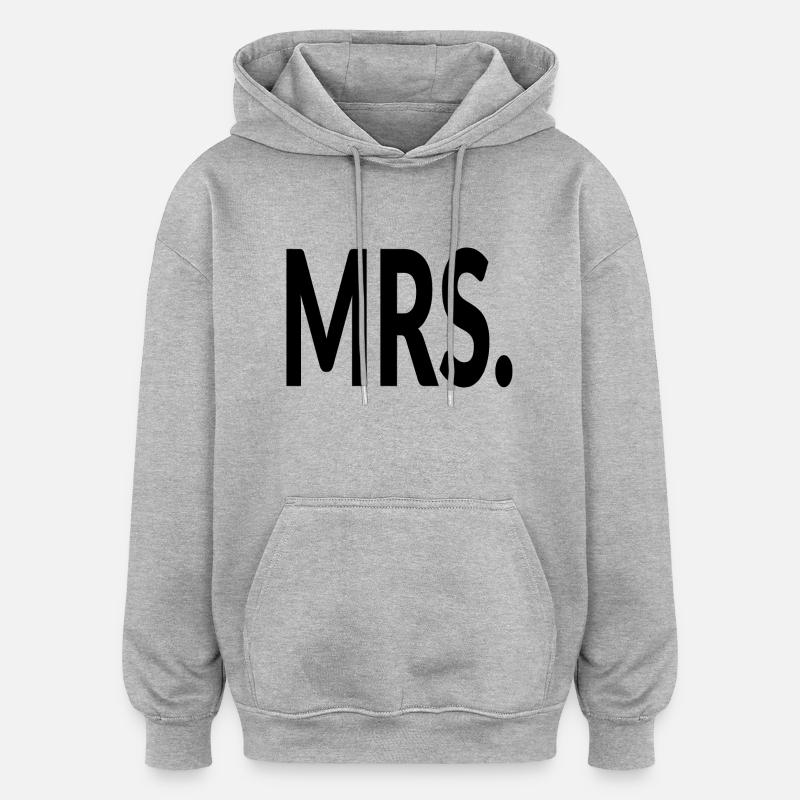 MRS - Sweat à capuche oversize unisexe - gris chiné