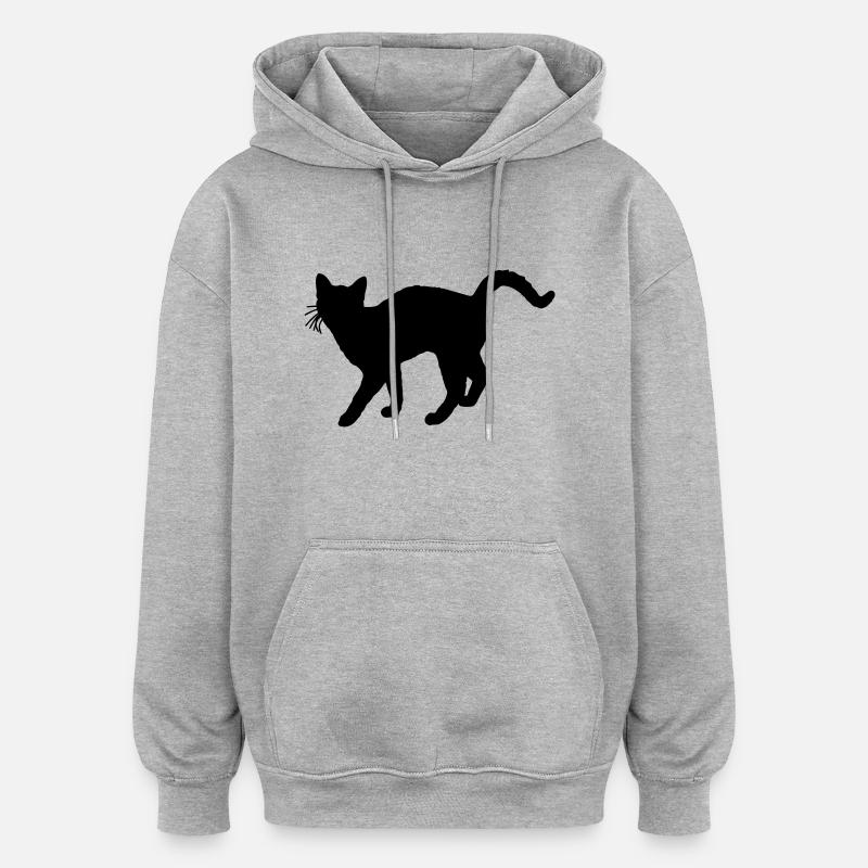 katze - Oversized Unisex Hoodie - Grau meliert