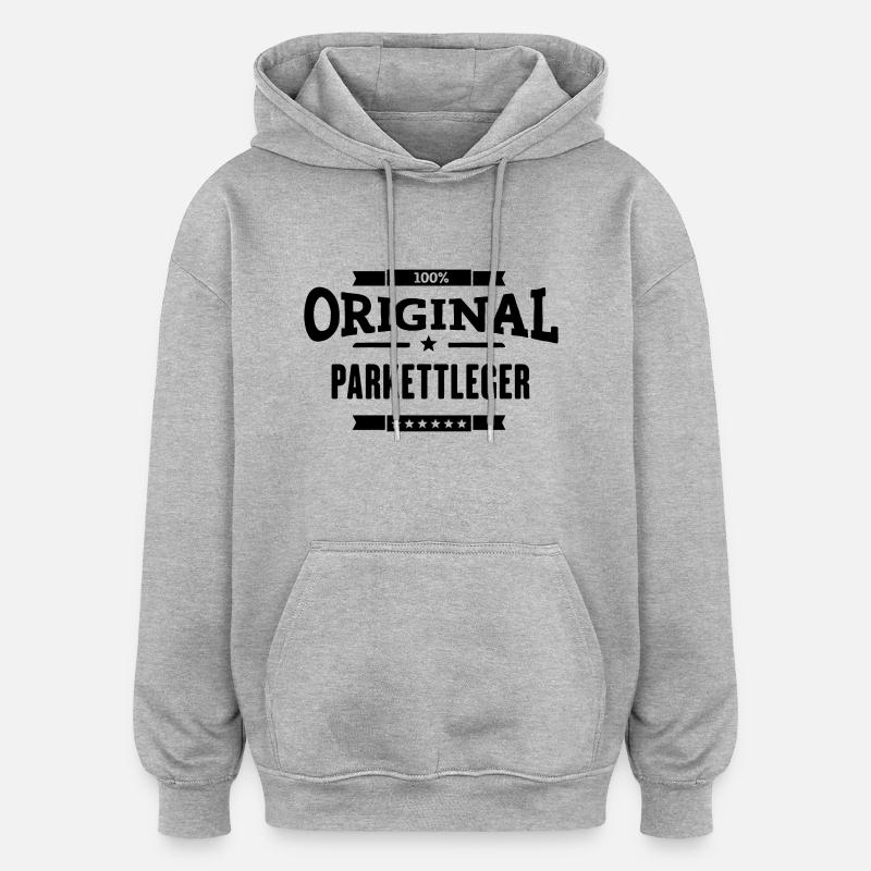 100% Parkettleger - Oversized Unisex Hoodie - Grau meliert