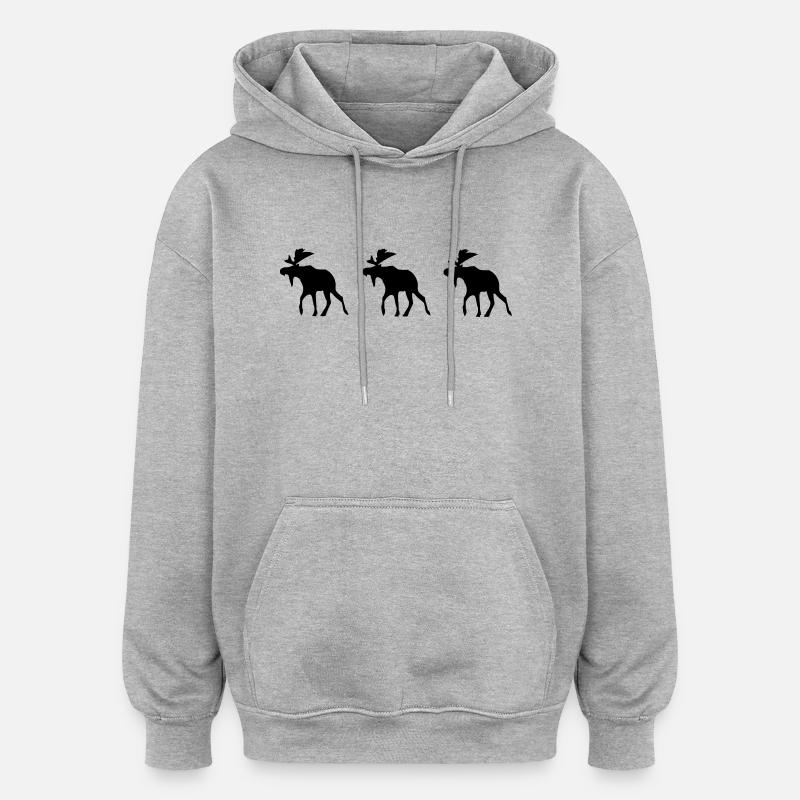 elche - Oversized Unisex Hoodie - Grau meliert