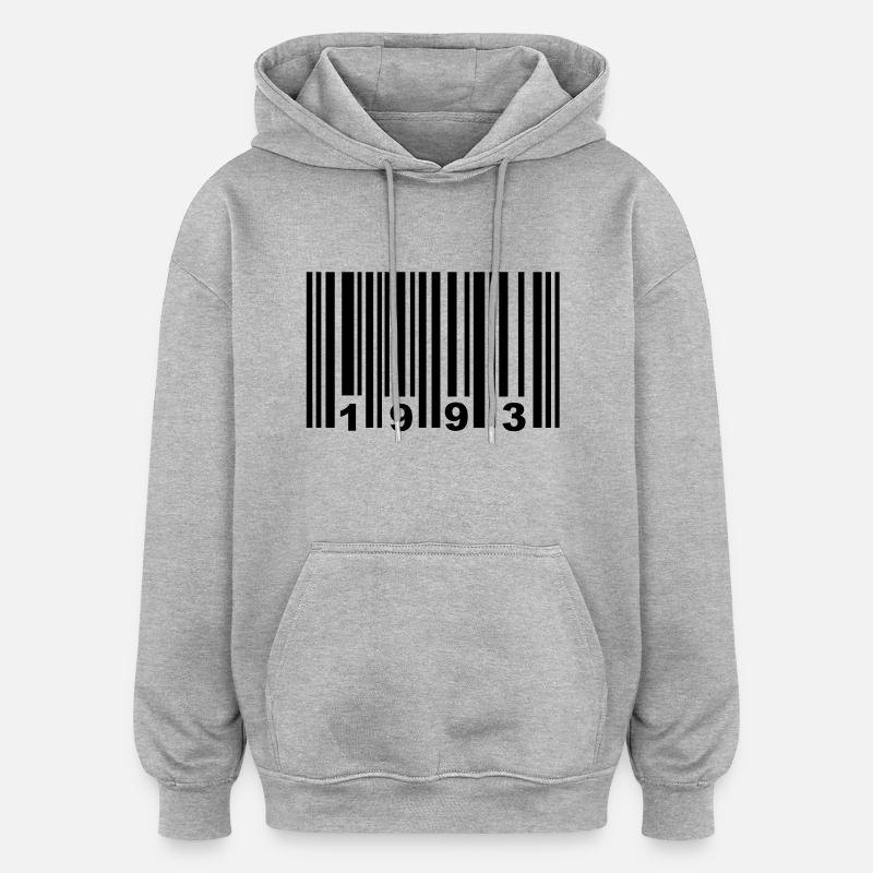 1993 - Sweat à capuche oversize unisexe - gris chiné