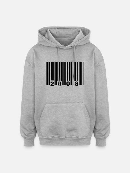2008 - Sweat à capuche oversize unisexe - gris chiné