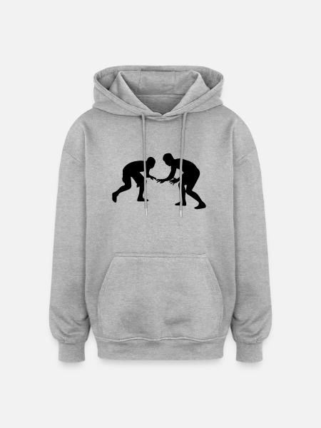 Catch - Sweat à capuche oversize unisexe - gris chiné