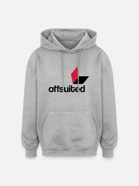 offsuited logo schwarz - Oversized Unisex Hoodie - Grau meliert