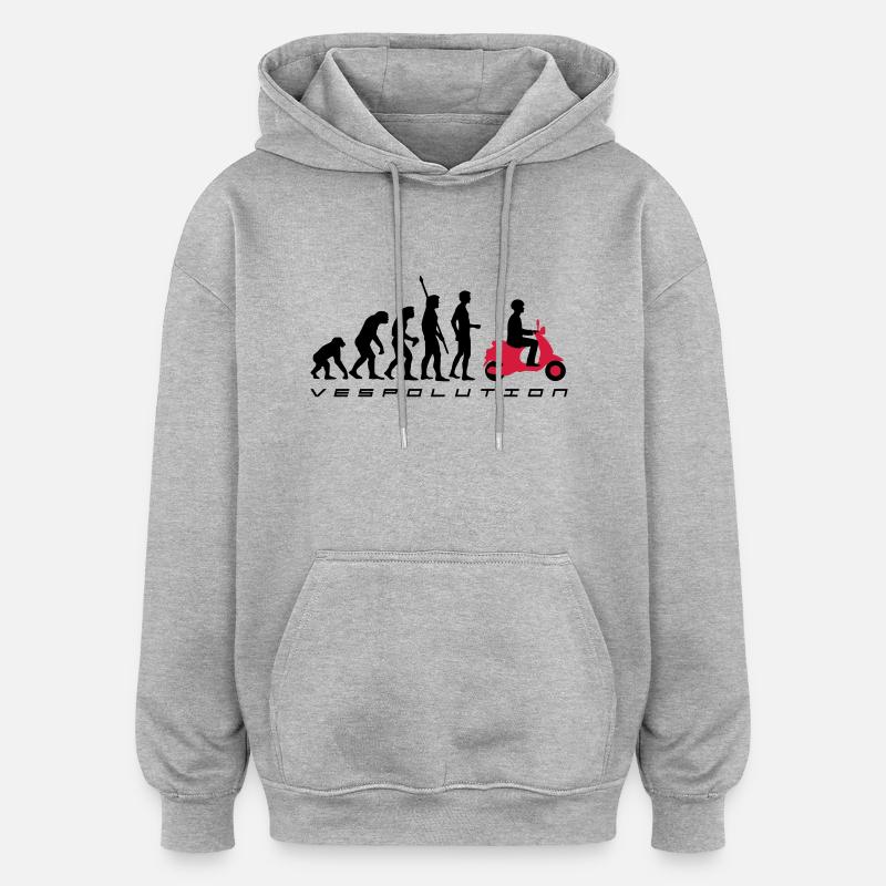 vespolution evolution__b_2c - Sweat à capuche oversize unisexe - gris chiné