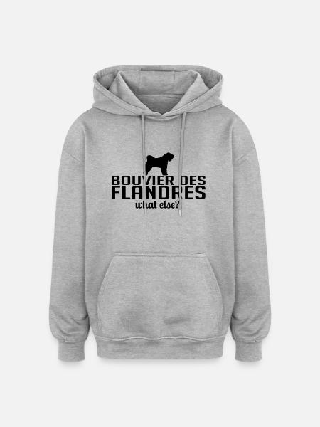 BOUVIER DES FLANDRES what else - Oversized Unisex Hoodie - Grau meliert
