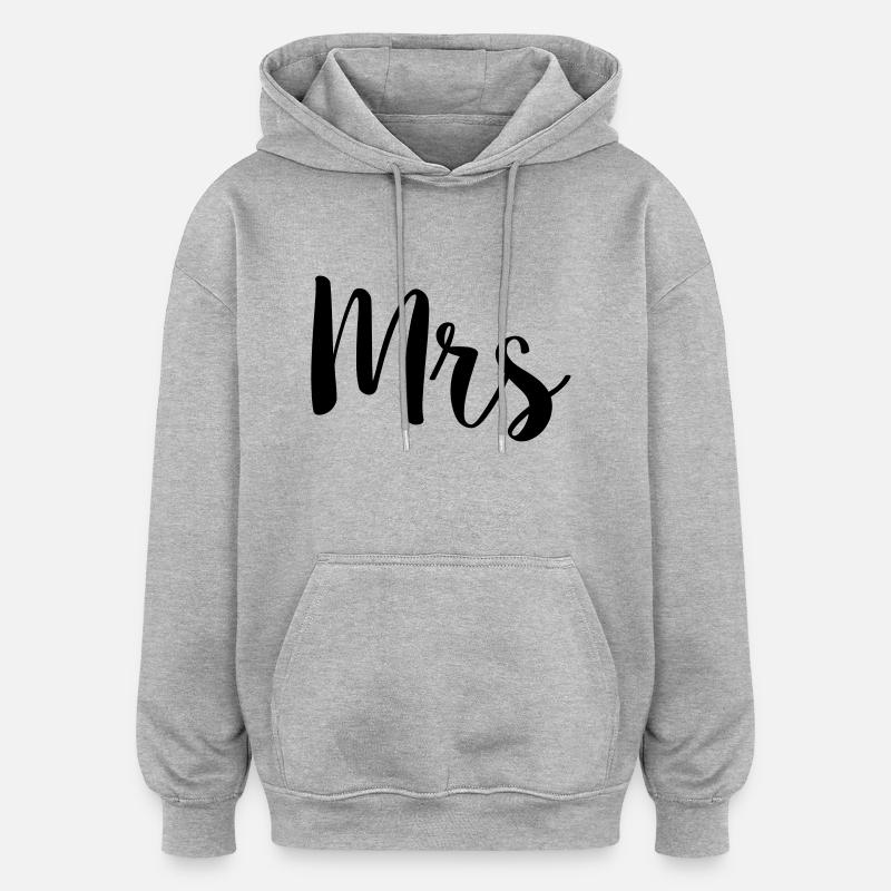 mrs simple - Sweat à capuche oversize unisexe - gris chiné