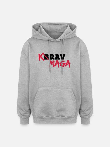 Krav Maga - Oversized Unisex Hoodie - Grau meliert