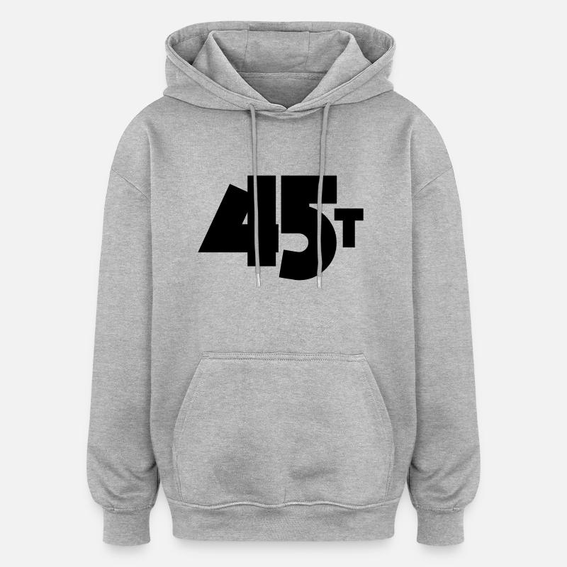 45t - Sweat à capuche oversize unisexe - gris chiné