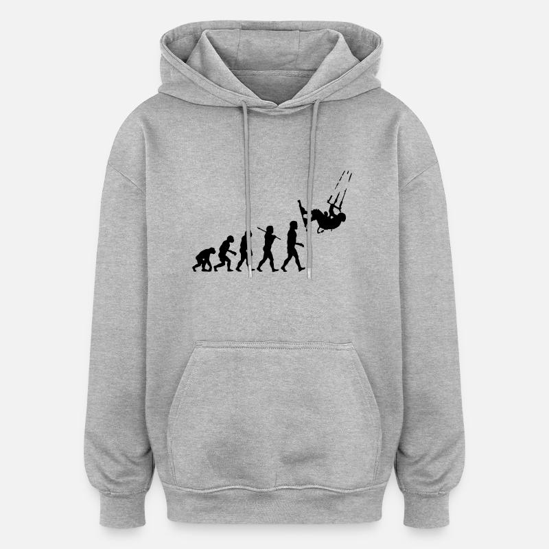 Kitesurf Evolution - Oversized Unisex Hoodie - Grau meliert