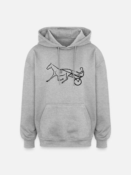 Trotting horse - Oversized Unisex Hoodie - heather grey