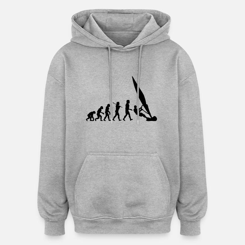 ws01 windsurf evolution - Sweat à capuche oversize unisexe - gris chiné