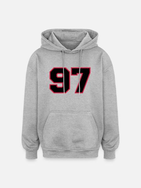 number97 - Oversized Unisex Hoodie - Grau meliert