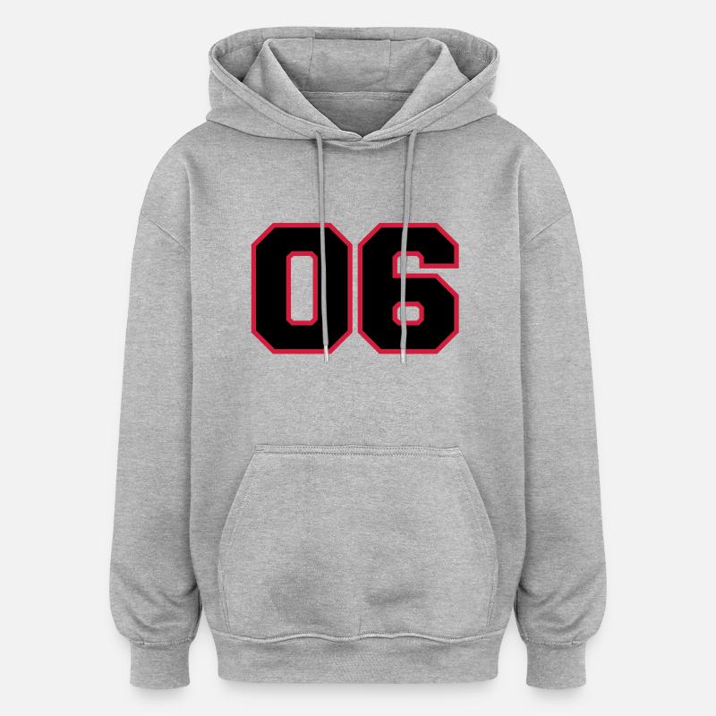 number06 - Sweat à capuche oversize unisexe - gris chiné