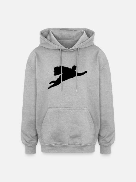 held - Oversized Unisex Hoodie - Grau meliert