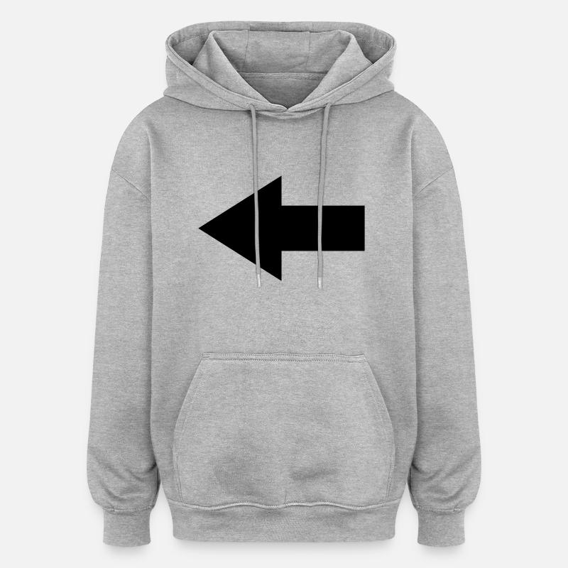 Pfeil links - Oversized Unisex Hoodie - Grau meliert