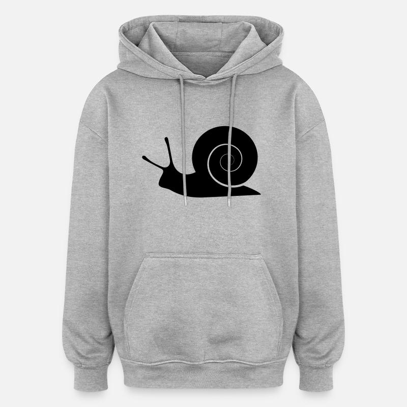 Snail Silhouette Simple - Oversized Unisex Hoodie - heather grey