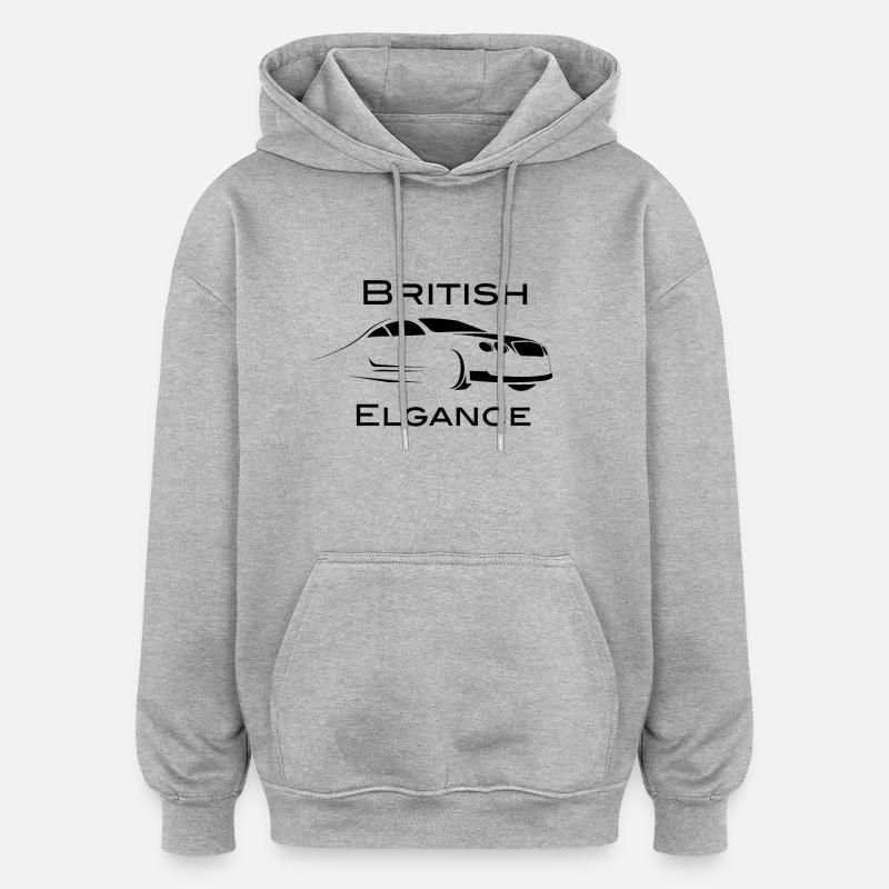 Bentley British Elgance - Sweat à capuche oversize unisexe - gris chiné