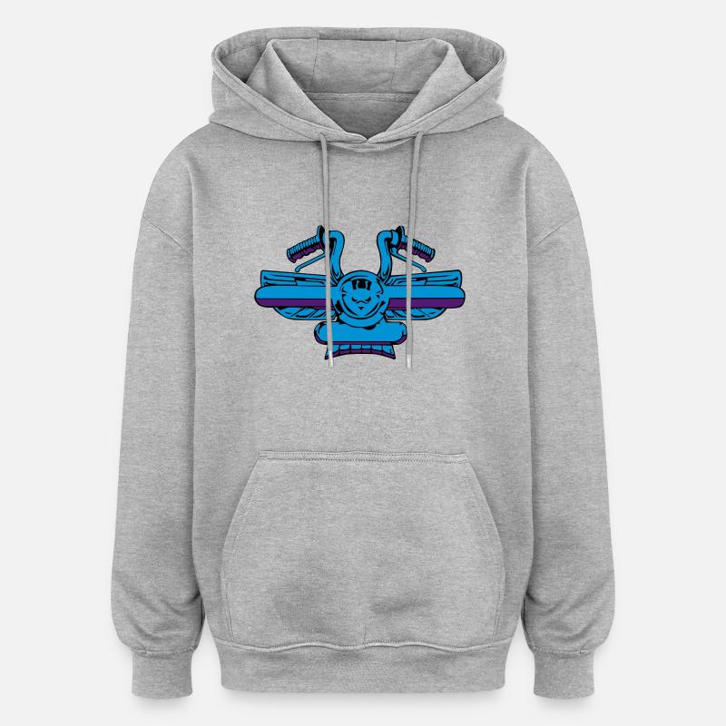 Ein Hintergrund-Controller - Oversized Unisex Hoodie - Grau meliert