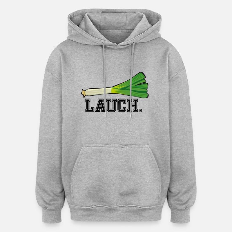 lauch1 - Sweat à capuche oversize unisexe - gris chiné