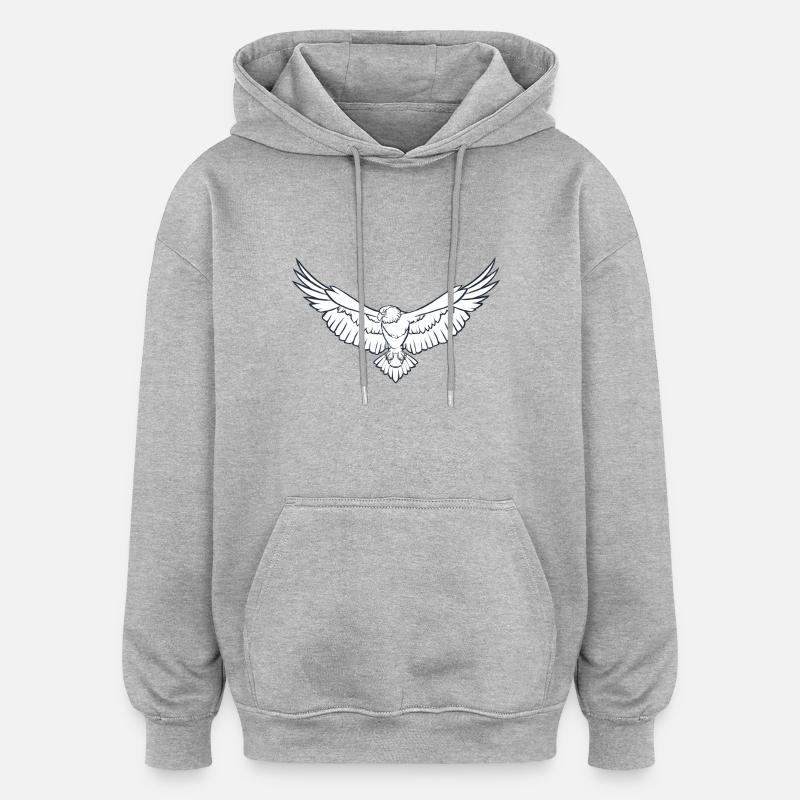 aigle - Sweat à capuche oversize unisexe - gris chiné