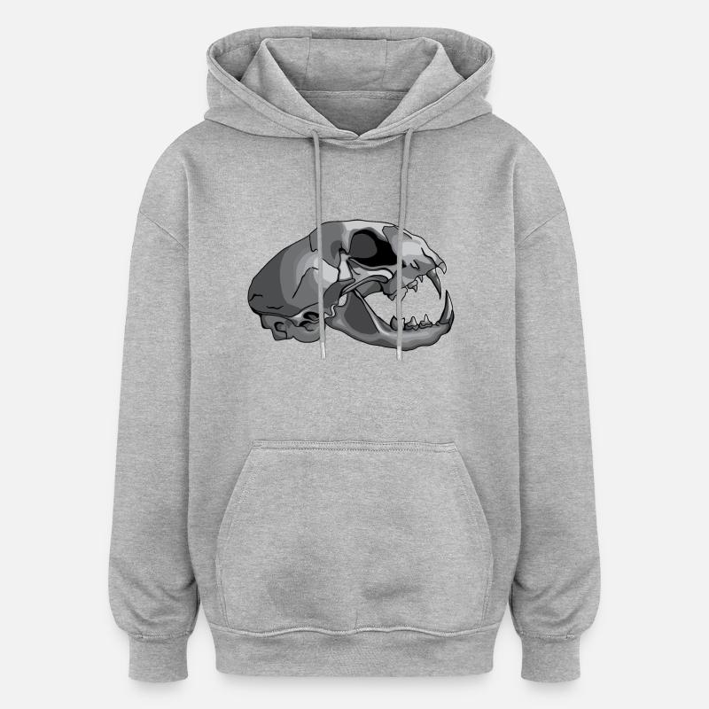 Katzenschädel - Oversized Unisex Hoodie - Grau meliert