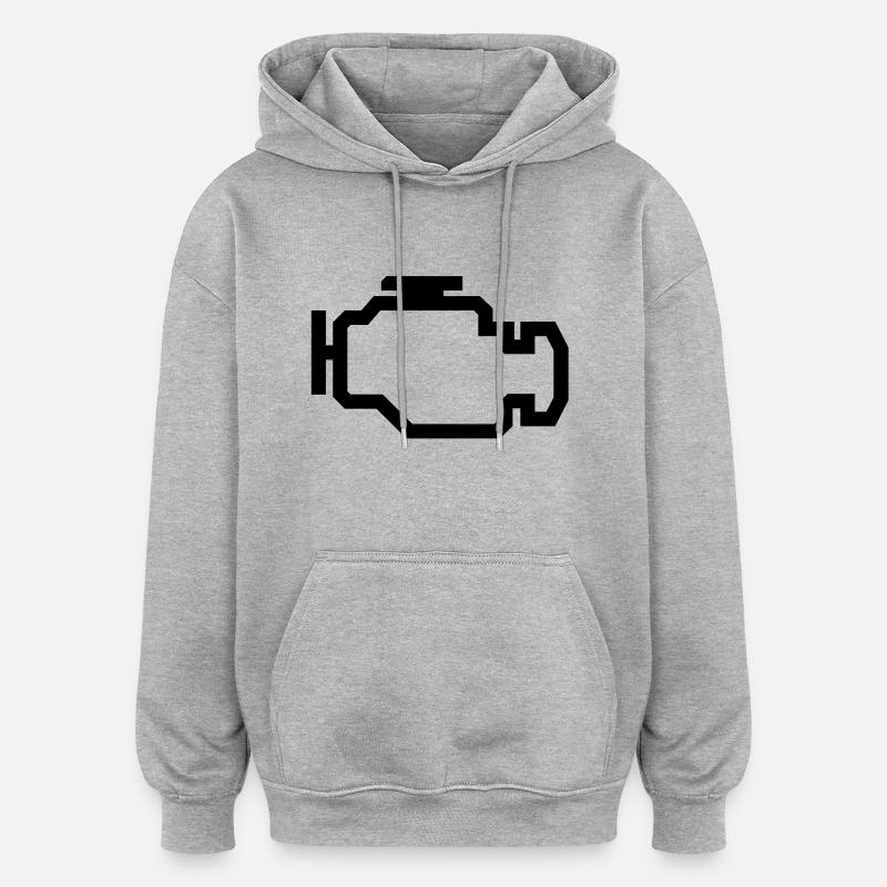 Check Engine Light - Oversized Unisex Hoodie - heather grey