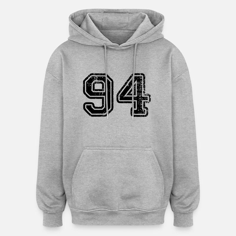 94 - Sweat à capuche oversize unisexe - gris chiné