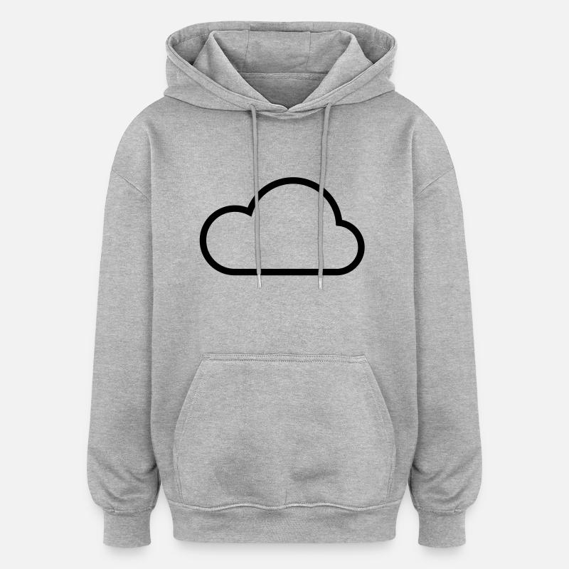 Nuages - Sweat à capuche oversize unisexe - gris chiné
