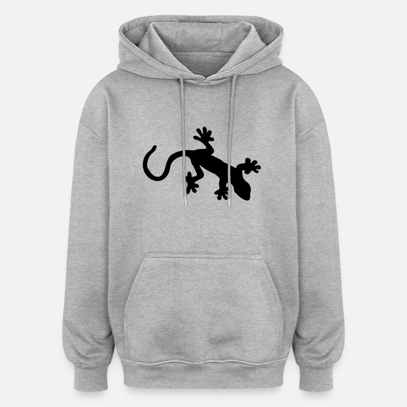 gekko - Sweat à capuche oversize unisexe - gris chiné