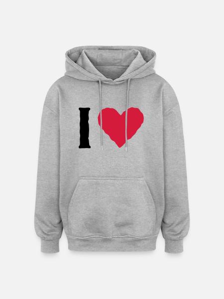 I love ... - Oversized Unisex Hoodie - heather grey