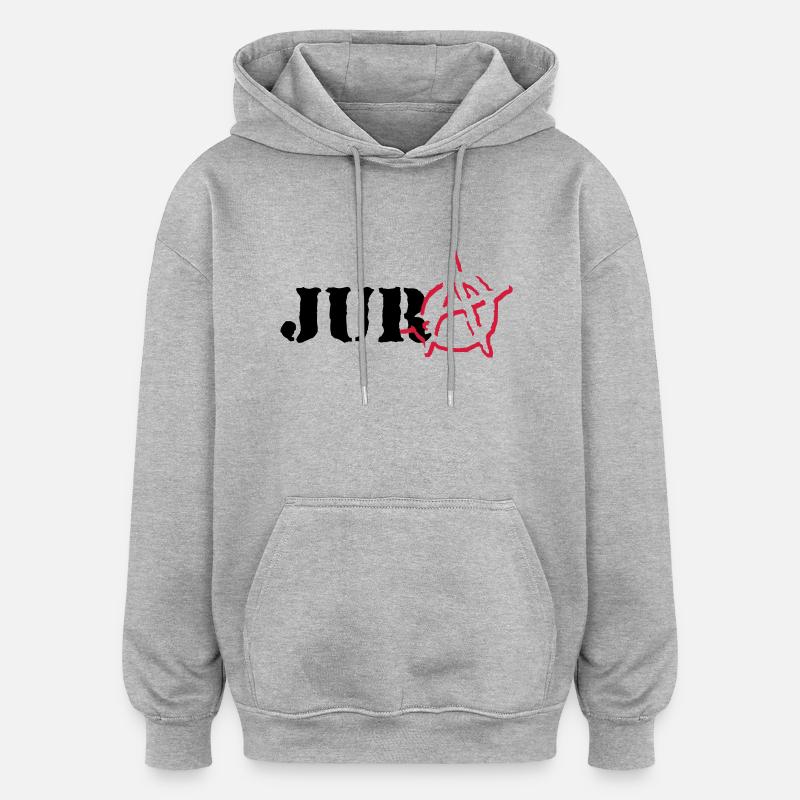 Anarchy Jura - Sweat à capuche oversize unisexe - gris chiné