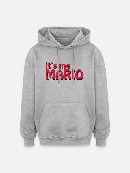 Mario - Oversized Unisex Hoodie - Grau meliert