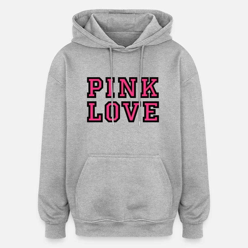Pink Love 2 - Sweat à capuche oversize unisexe - gris chiné