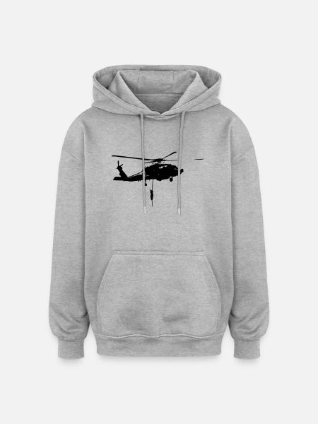 Helicopter action - Oversized Unisex Hoodie - heather grey