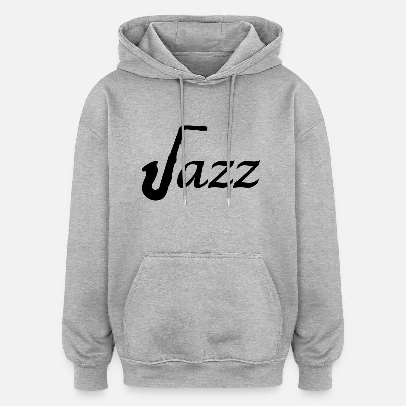 Jazz - Sweat à capuche oversize unisexe - gris chiné