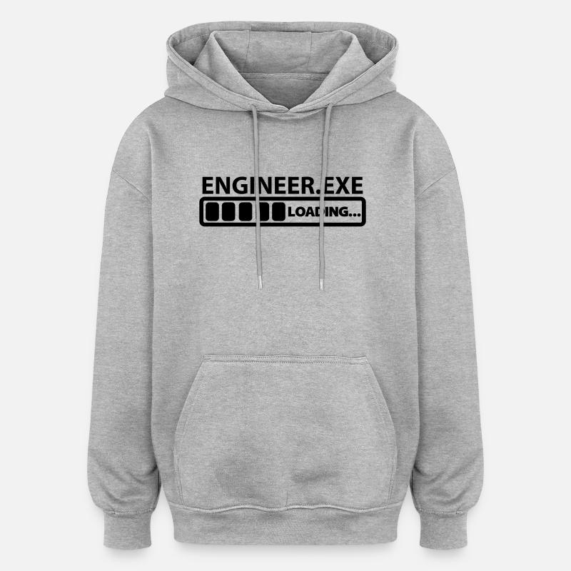 ingénieur exe chargement - Sweat à capuche oversize unisexe - gris chiné