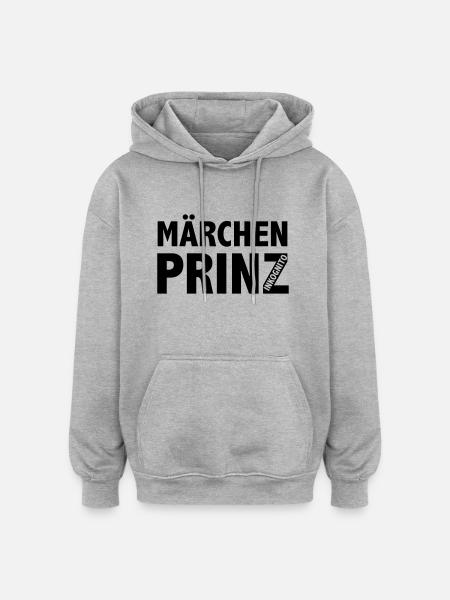 Märchenprinz Inkognito - Oversized Unisex Hoodie - Grau meliert