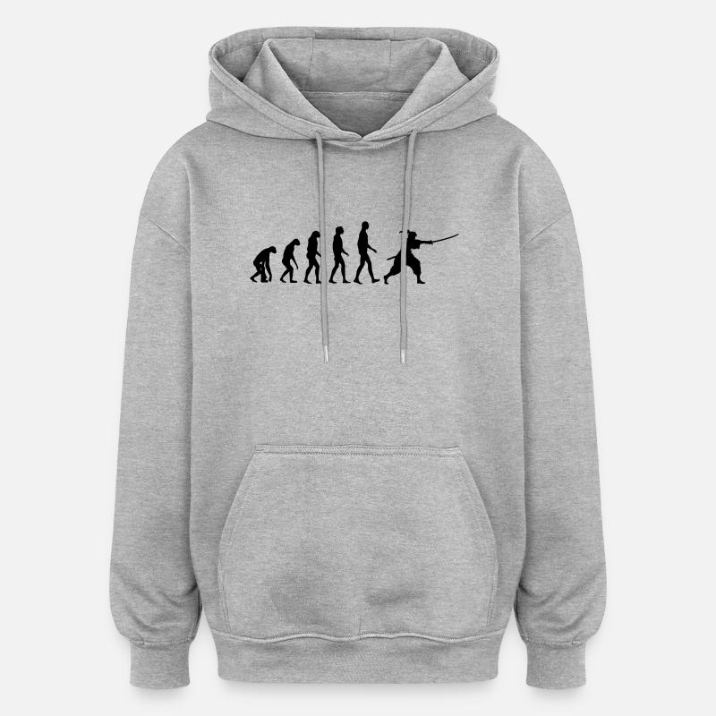 iaido evolution - Sweat à capuche oversize unisexe - gris chiné