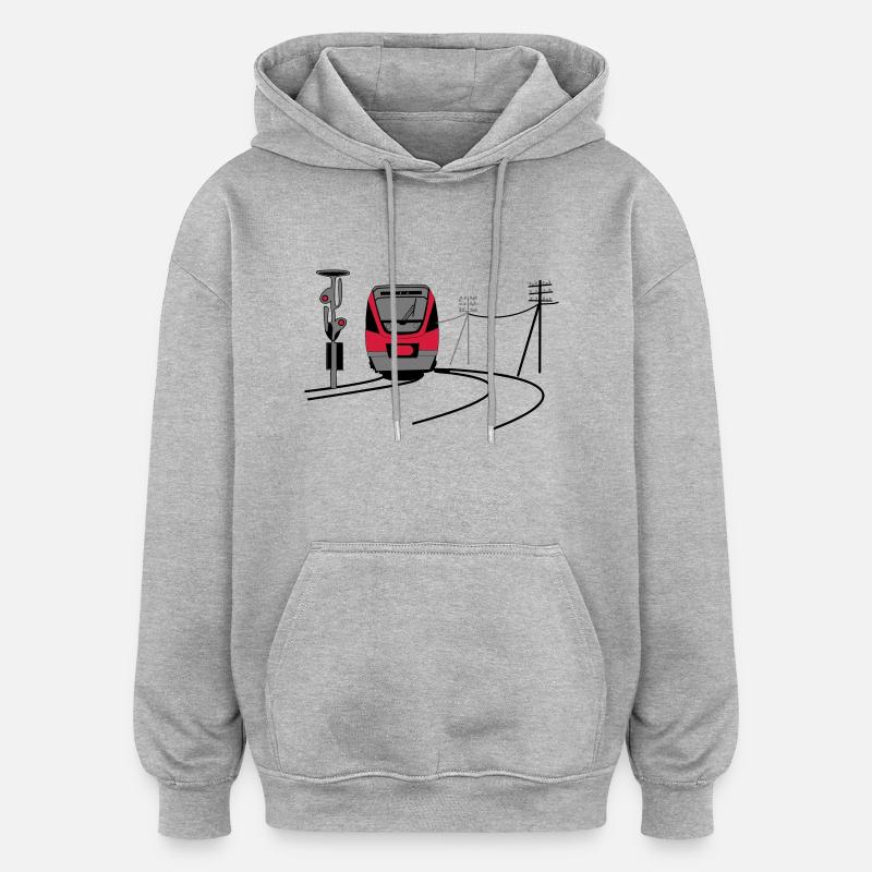 bahn - Sweat à capuche oversize unisexe - gris chiné
