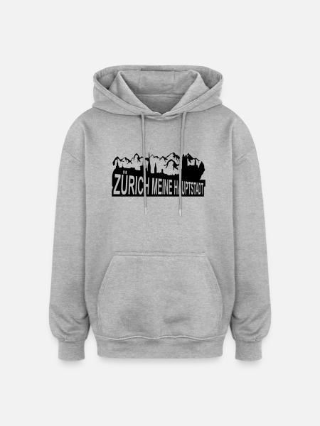 Zurich my capital - Oversized Unisex Hoodie - heather grey