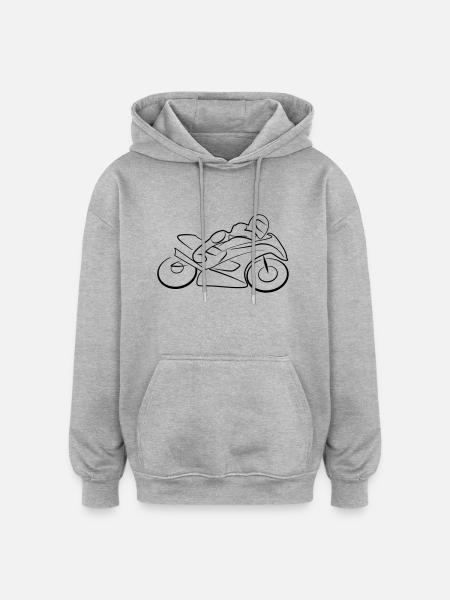 Motorrad Speed - Oversized Unisex Hoodie - Grau meliert
