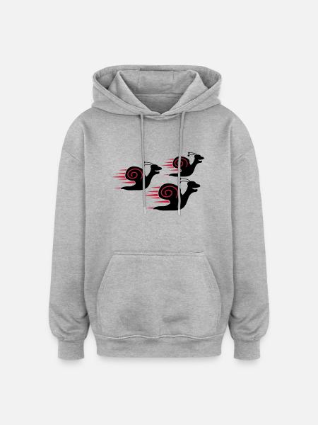 Snail Race - Oversized Unisex Hoodie - Grau meliert