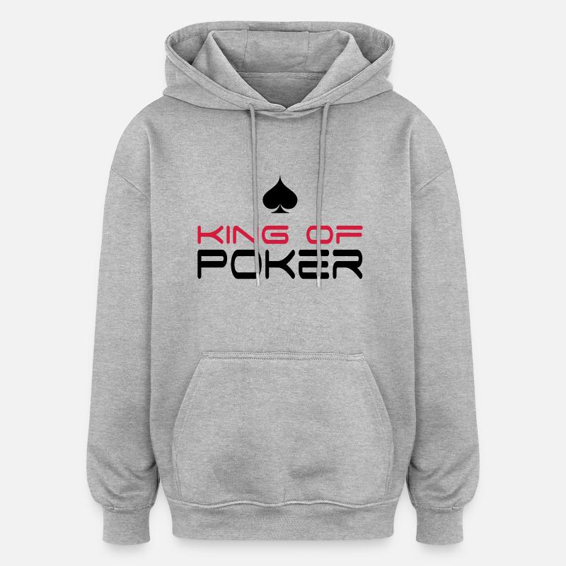 poker - Sweat à capuche oversize unisexe - gris chiné