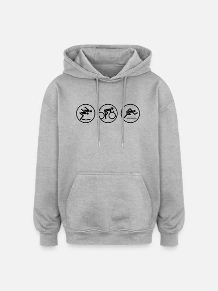 Triathlon Design NEW 1c - Oversized Unisex Hoodie - heather grey