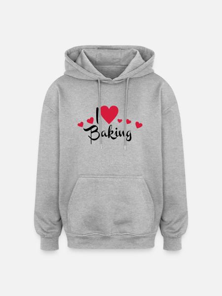 bake - Oversized Unisex Hoodie - heather grey