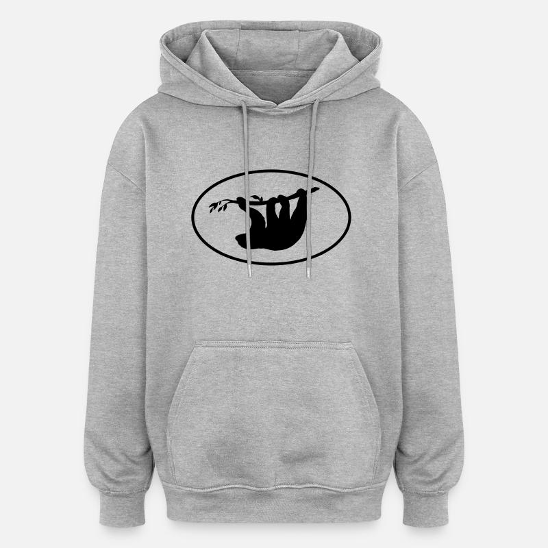 faultier - Oversized Unisex Hoodie - Grau meliert